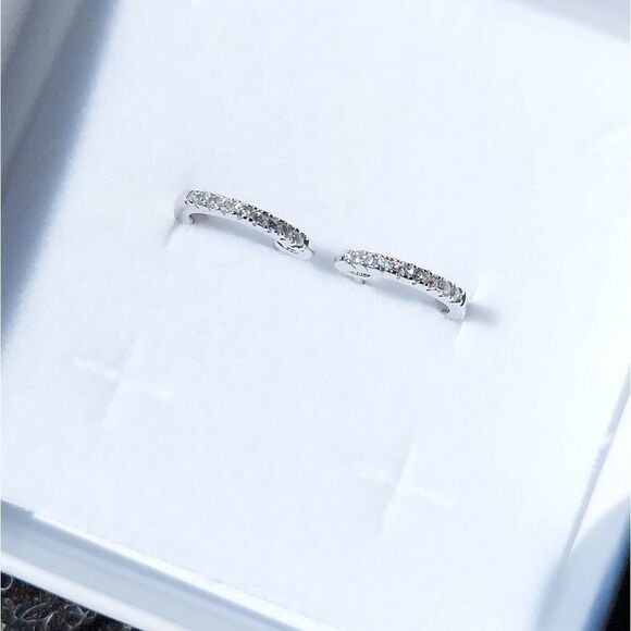 14K Gold Plated 925 Sterling Silver Huggies / Hoop Earrings - Picture 2 of 6
